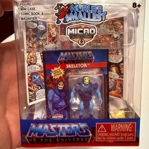 World's Smallest MOTU Skeletor Micro Figure Kids OS Purple New Retro Comic Set